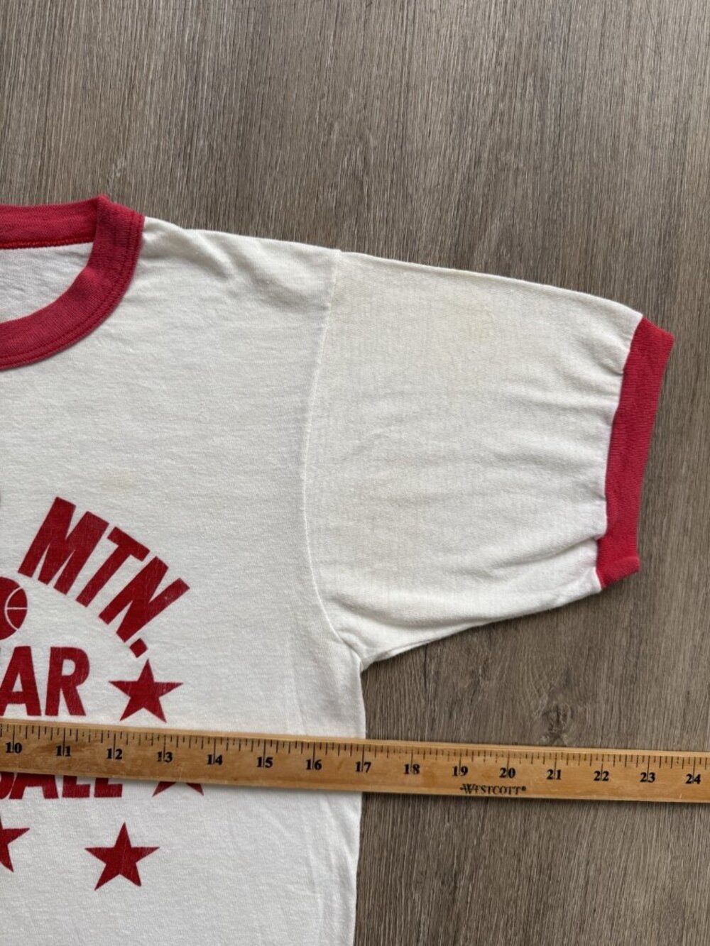Rare True Vintage 80s Pocono Mountain All Star Basketball Ringer Screen Stars - Picture 11 of 12